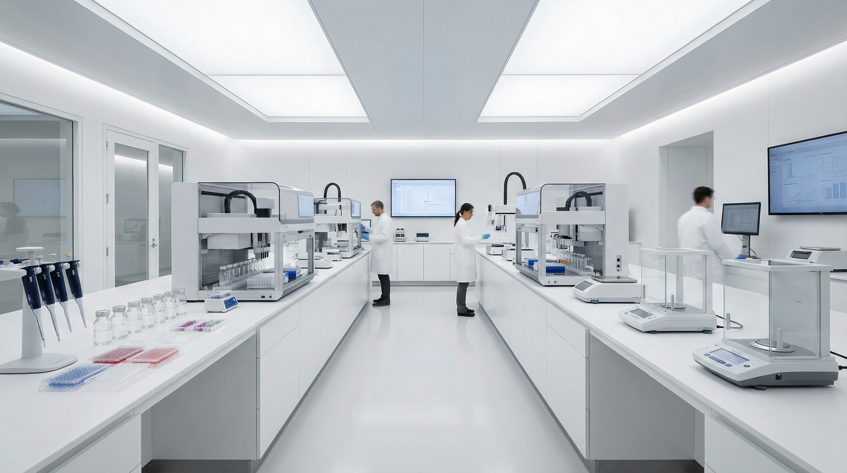 Laboratory workflow with automated powder weighing